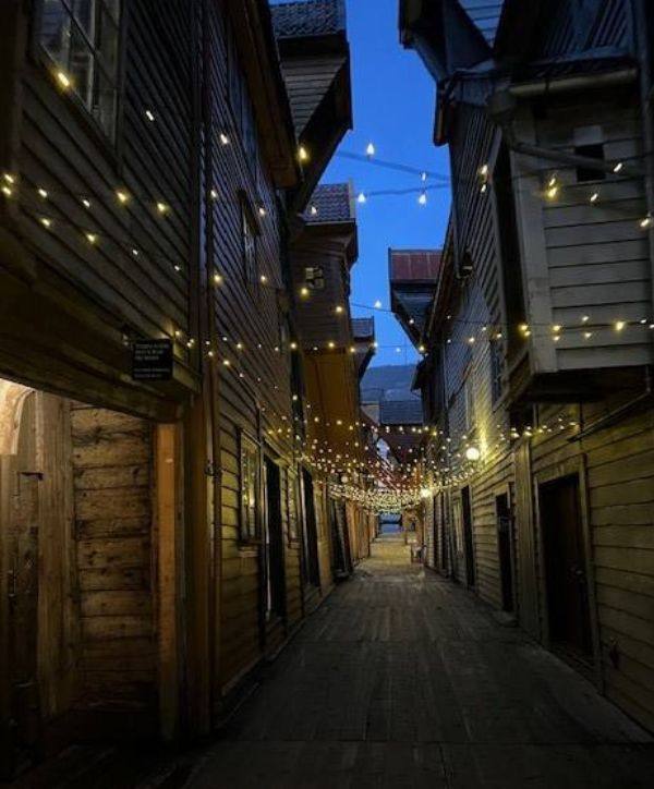 Bergen in Norwegen geschmückt